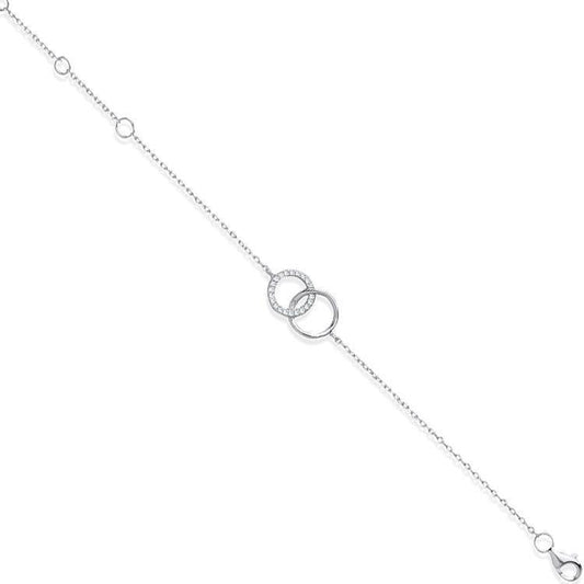 Silver Interlocking CZ Bracelet