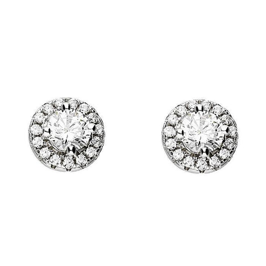 Silver Round Cluster Earrings