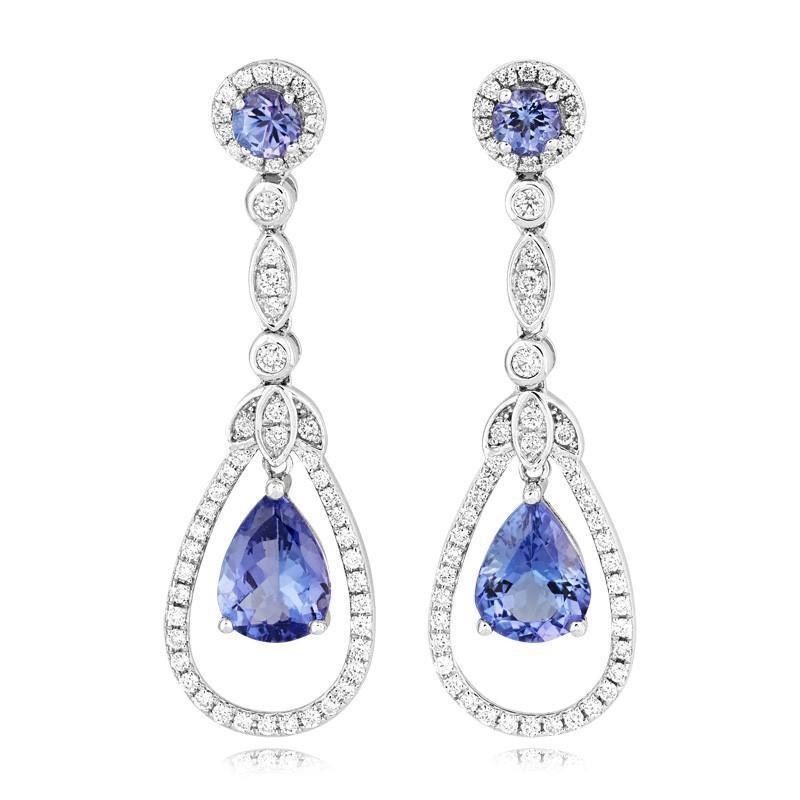 Tanzanite and Diamond Drop Earrings